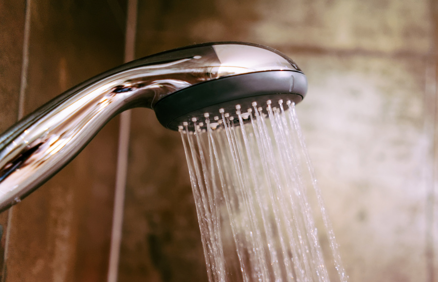 Shower head with running water